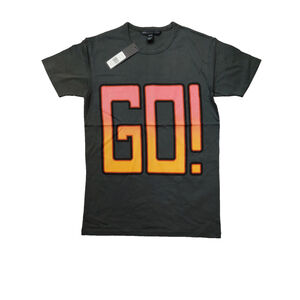 Marc by Marc Jacobs Black Cotton Graphic Multi-Color GO! Tee Shirt SZ XS